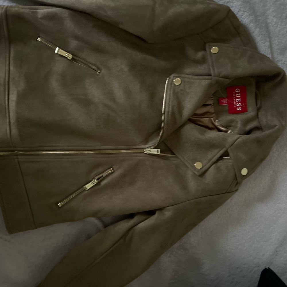 GUESS Women's Beige Leather Jacket